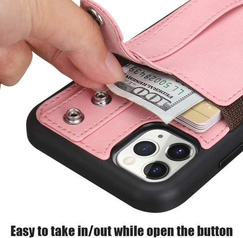 TOOVREN Phone Cover for iPhone 11 Pro Max Wallet Case with Card Holder PU Leather Kickstand Fits iPhone 11 Pro Max Case with Strap Stand Adjustabl...